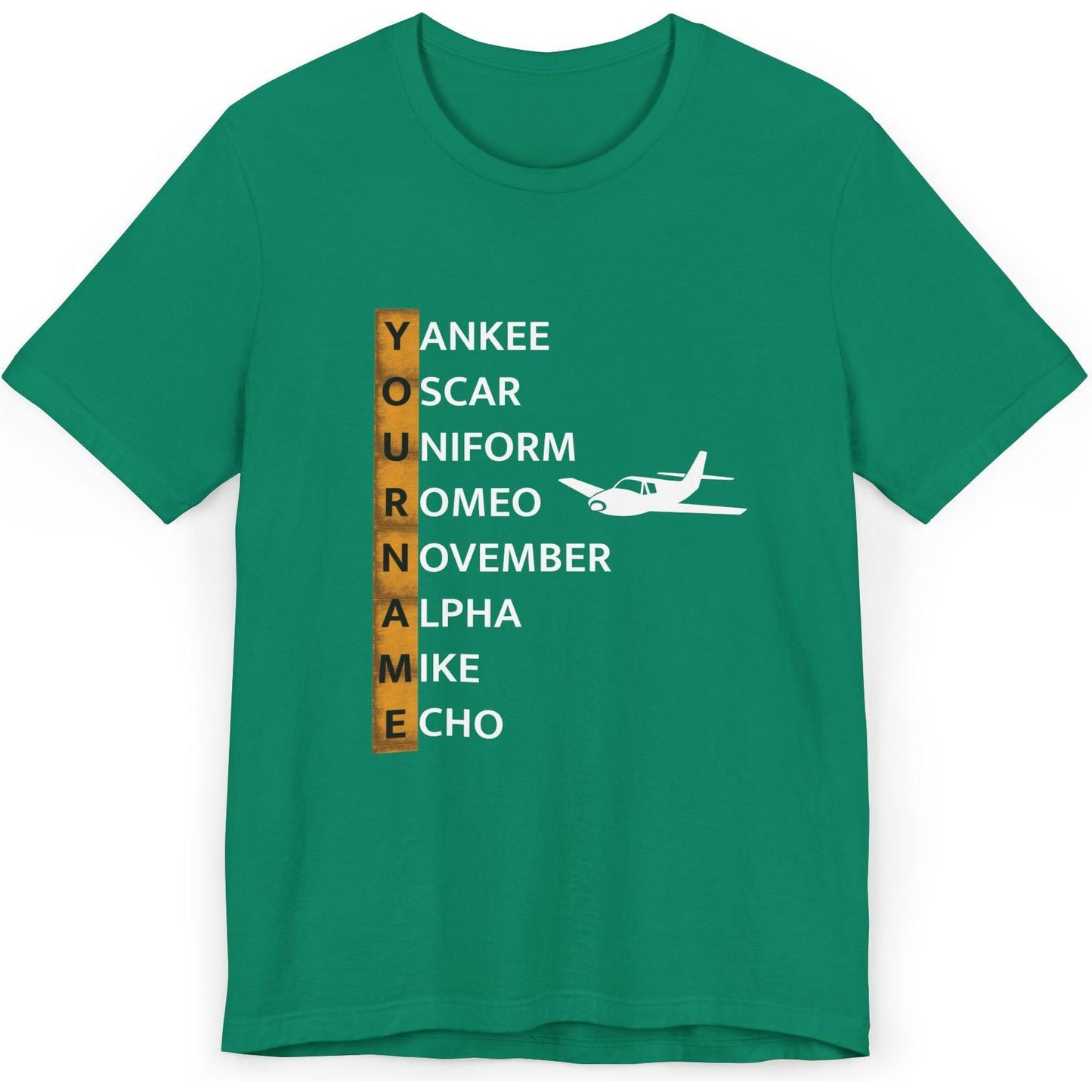 Your Name in NATO Phonetic Alphabet Personalized Aviation T-Shirt