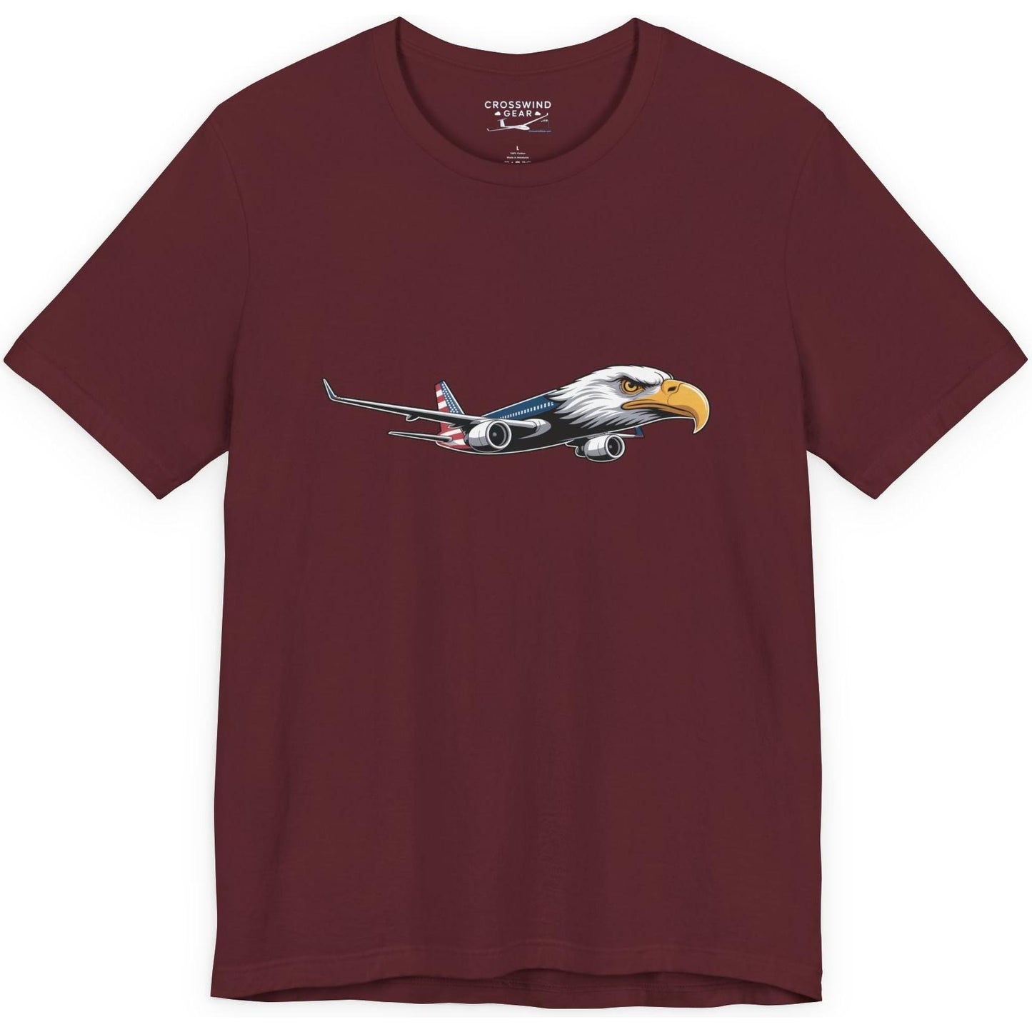 Bald eagle jet airliner - patriotic aviation T-Shirt