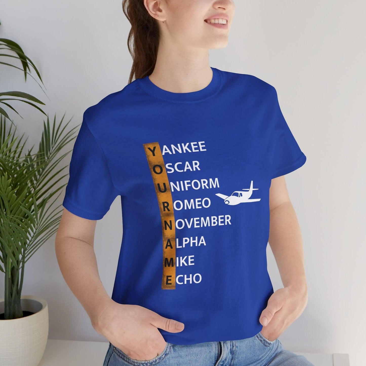 Your Name in NATO Phonetic Alphabet Personalized Aviation T-Shirt