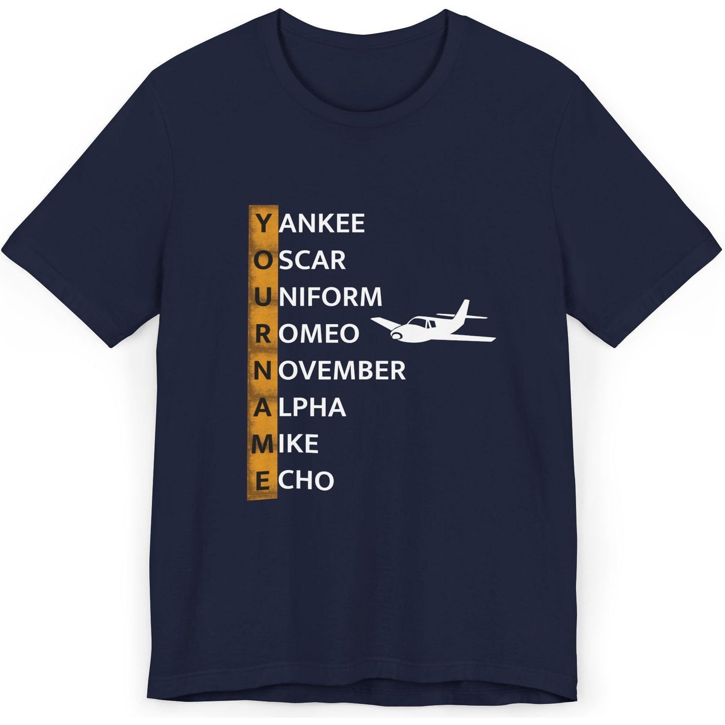 Your Name in NATO Phonetic Alphabet Personalized Aviation T-Shirt