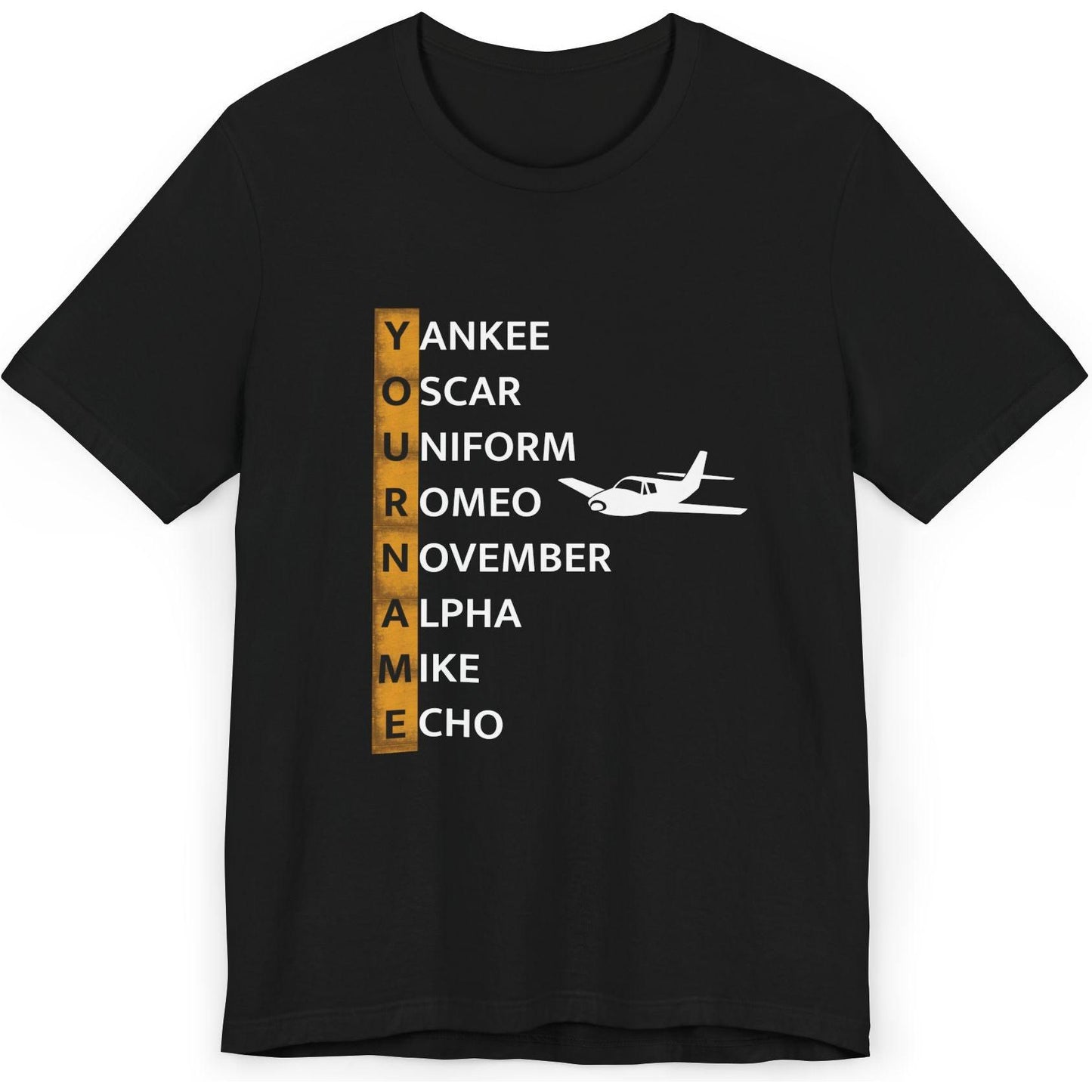Your Name in NATO Phonetic Alphabet Personalized Aviation T-Shirt