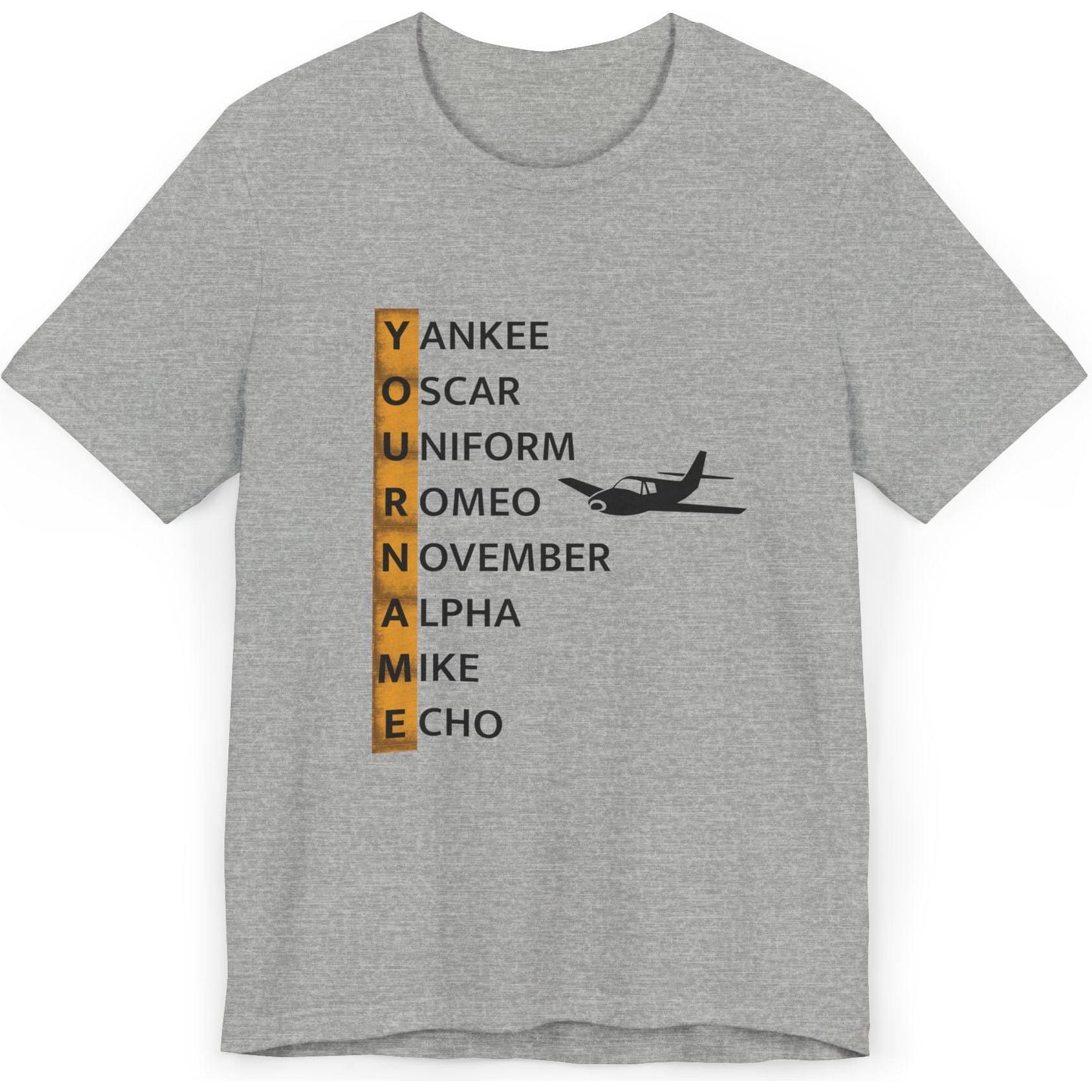 Your Name in NATO Phonetic Alphabet Personalized Aviation T-Shirt