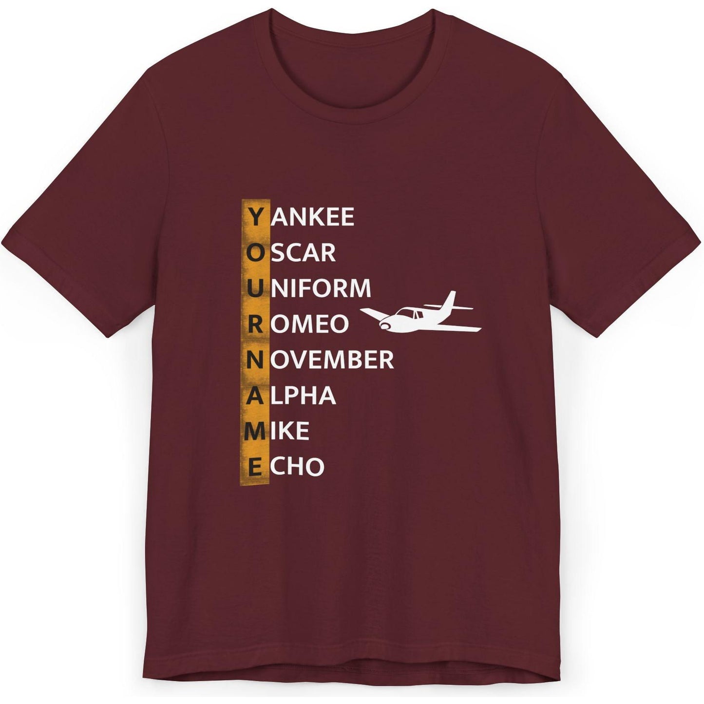 Your Name in NATO Phonetic Alphabet Personalized Aviation T-Shirt