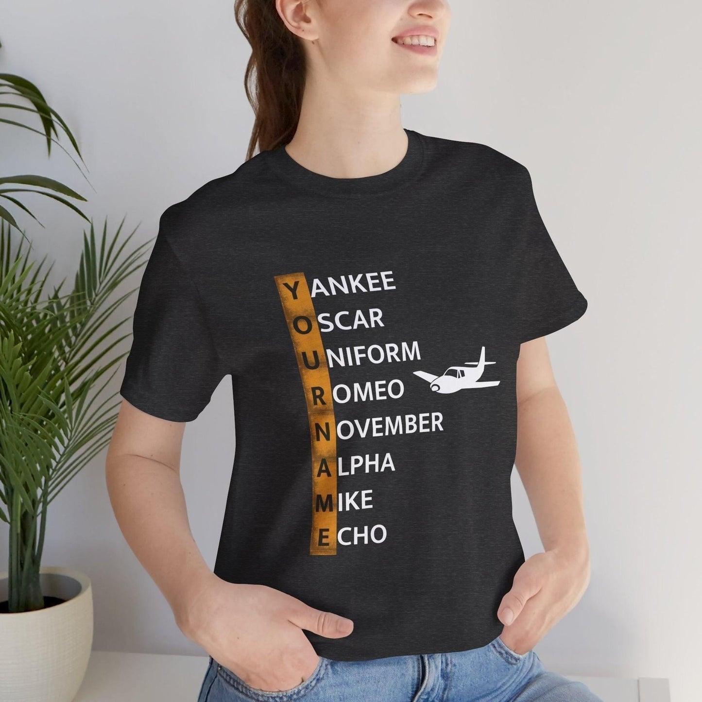 Your Name in NATO Phonetic Alphabet Personalized Aviation T-Shirt