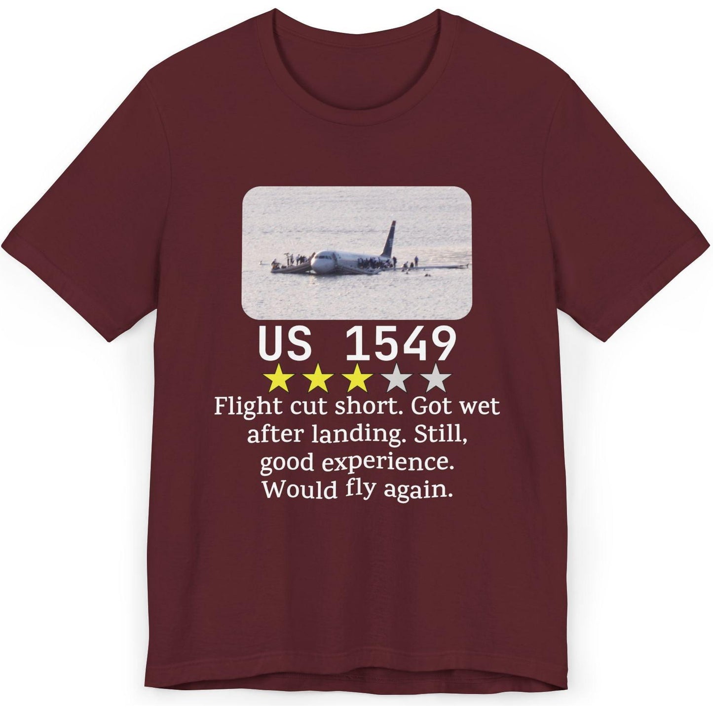 US 1549 flight review, Miracle on Hudson - aviation fan's T-Shirt