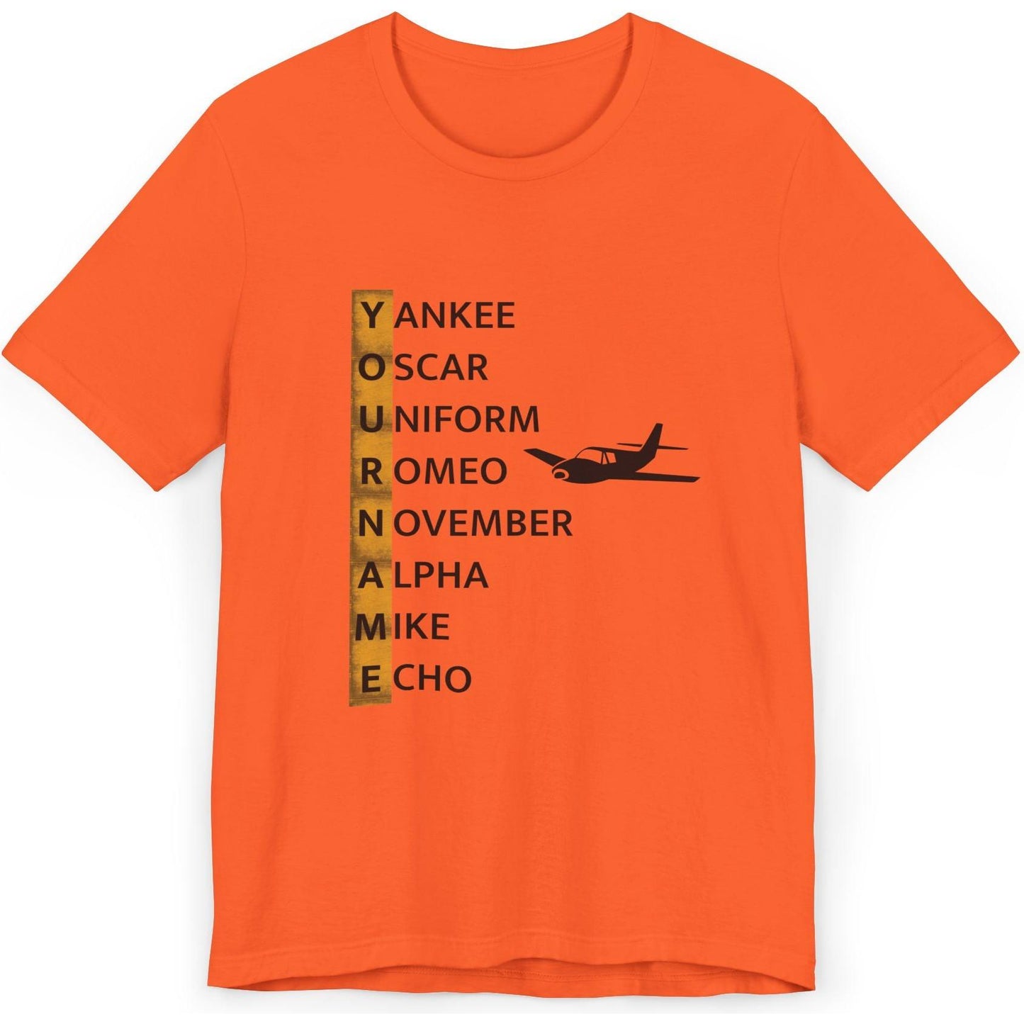 Your Name in NATO Phonetic Alphabet Personalized Aviation T-Shirt