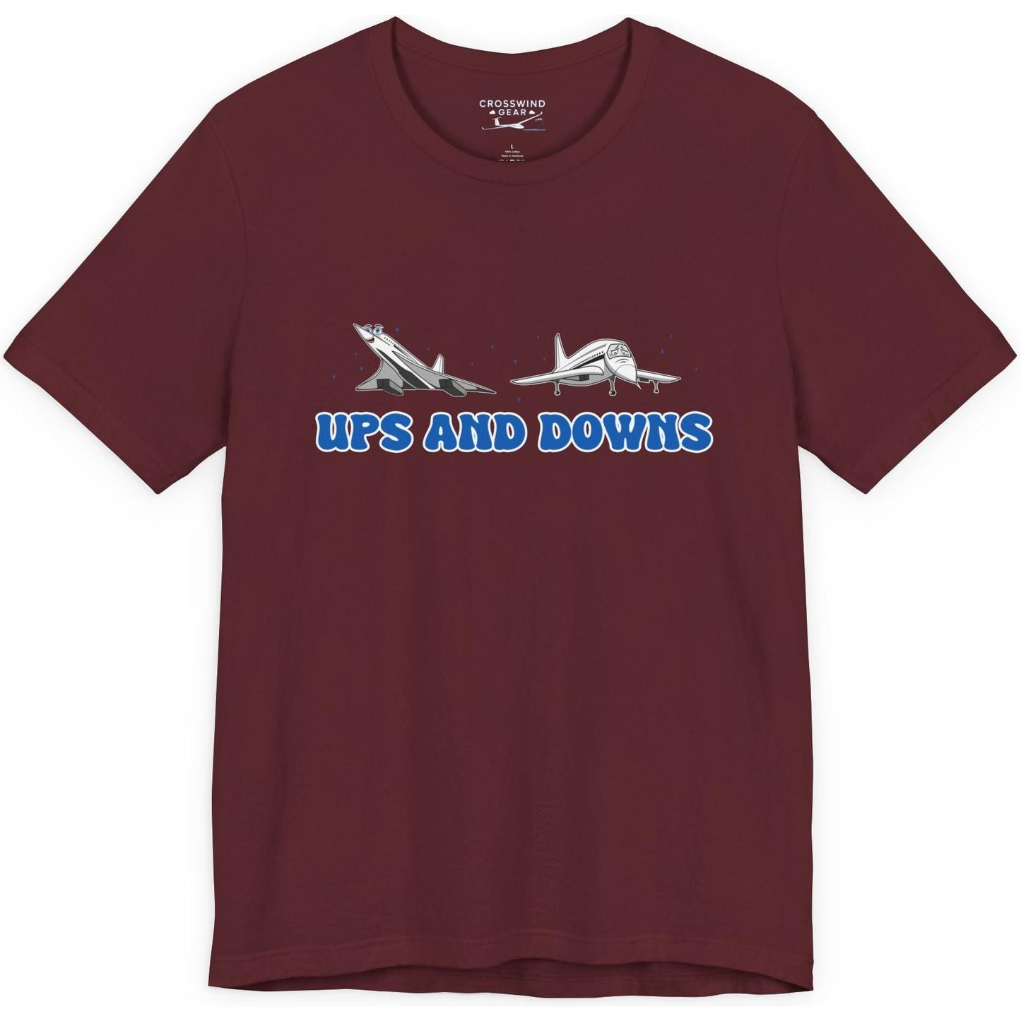Ups and Downs — Funny Supersonic Jet Cartoon Aviation T-Shirt