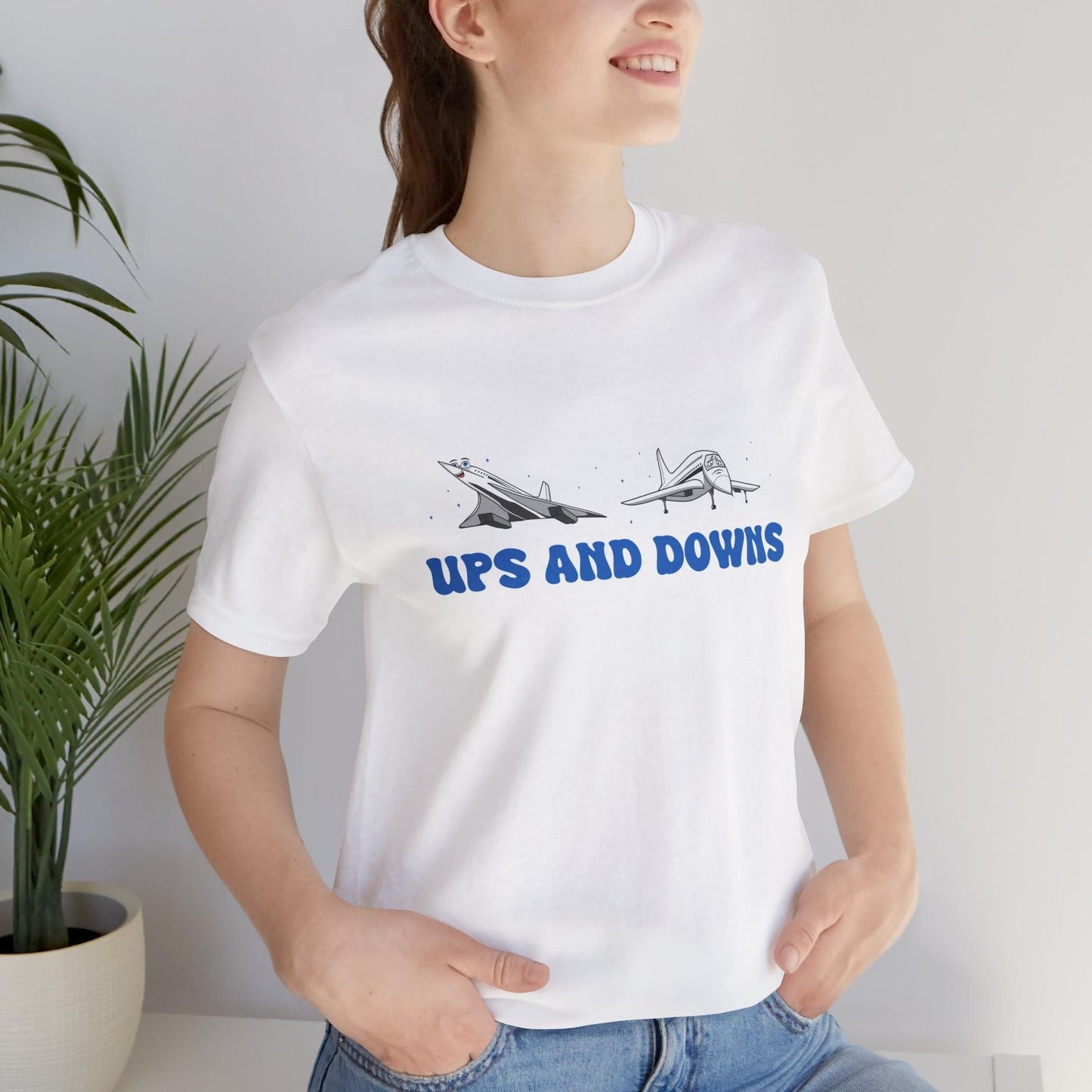 Ups and Downs — Funny Supersonic Jet Cartoon Aviation T-Shirt