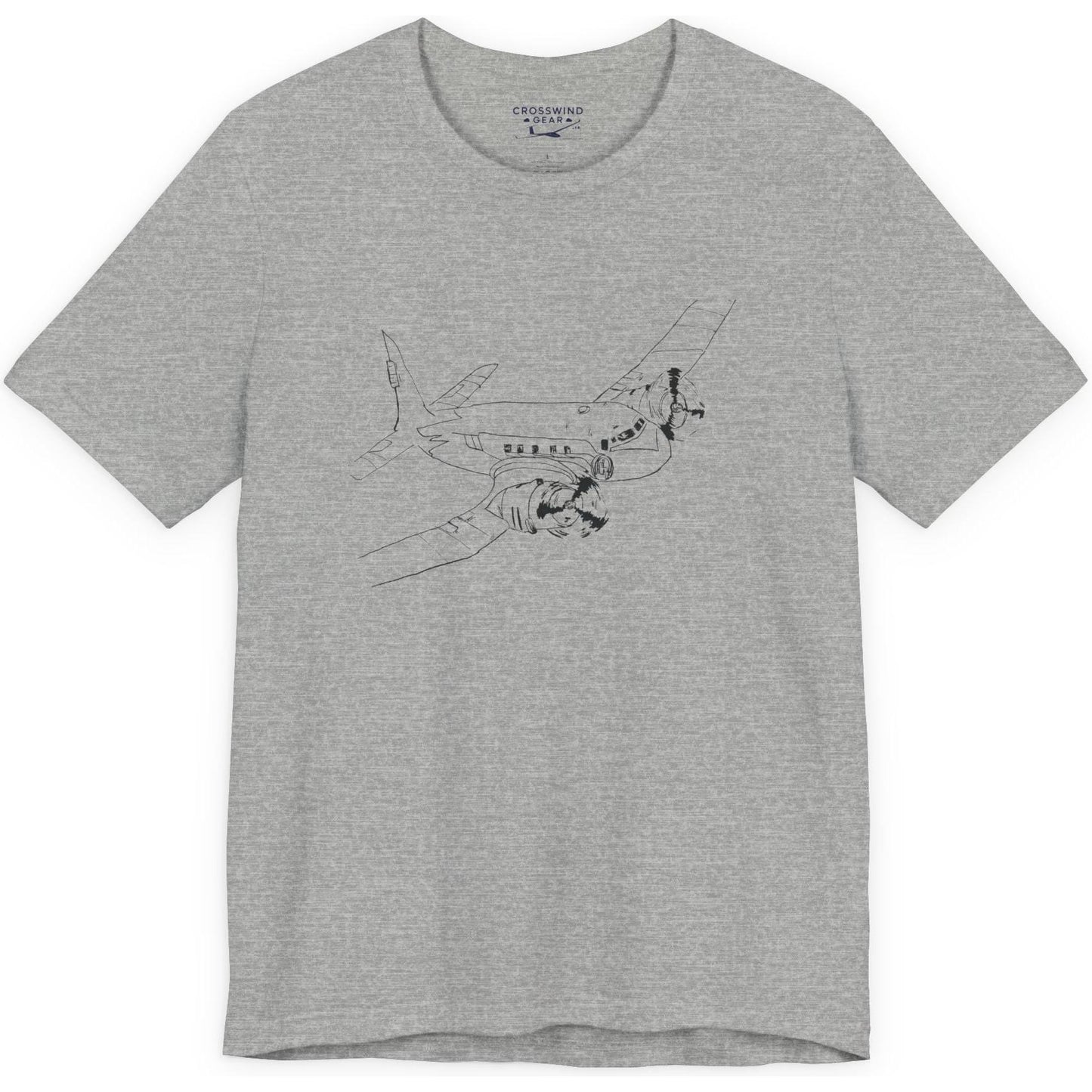 Propeller airliner in flight original artwork - aviation T-Shirt