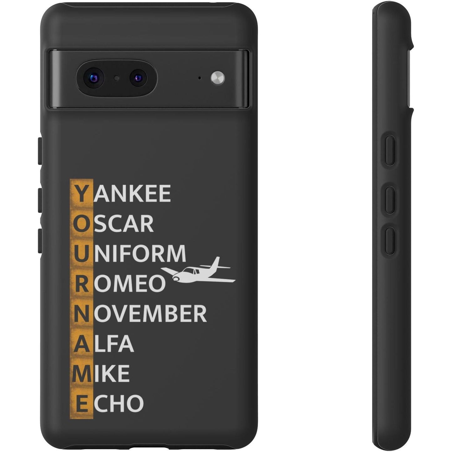Your Name in NATO Phonetic Alphabet — Personalized Tough Phone Case for Aviators