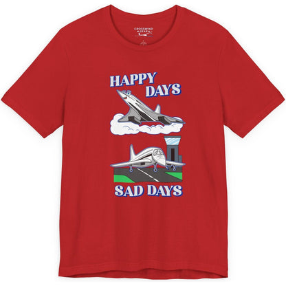 Happy Days / Sad Days — Retro Droop-Nose Airliner Cartoon T-Shirt