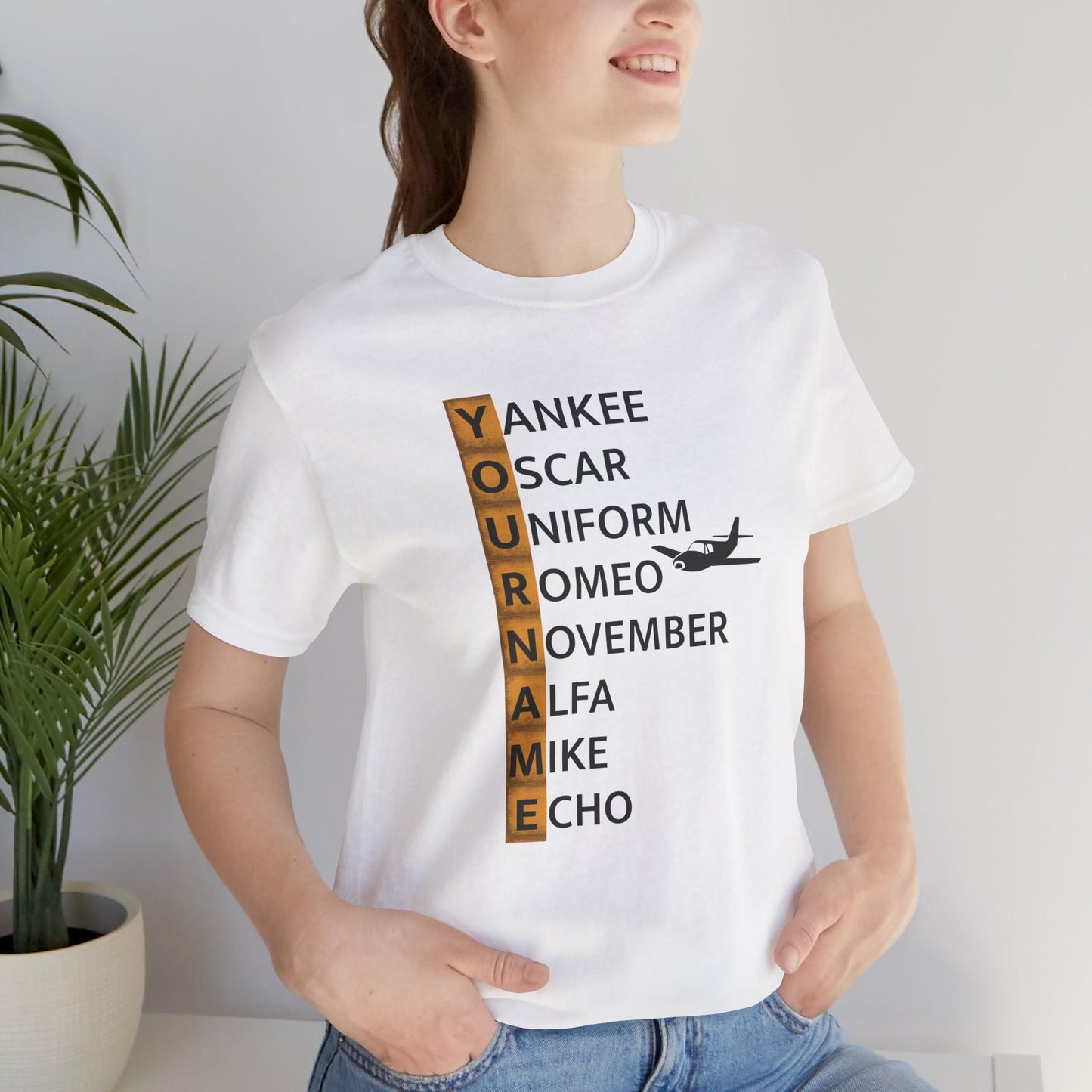 Your Name in NATO Phonetic Alphabet — Personalized Aviation T-Shirt