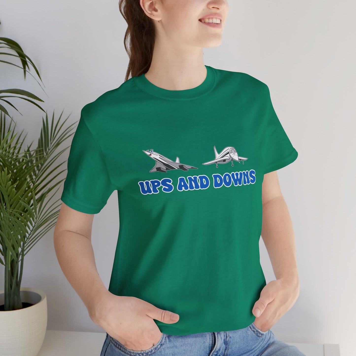 Ups and Downs — Funny Supersonic Jet Cartoon Aviation T-Shirt
