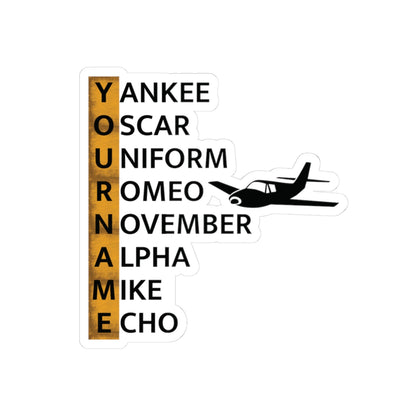 Your Name in NATO Phonetic Alphabet — Personalized Aviation Sticker