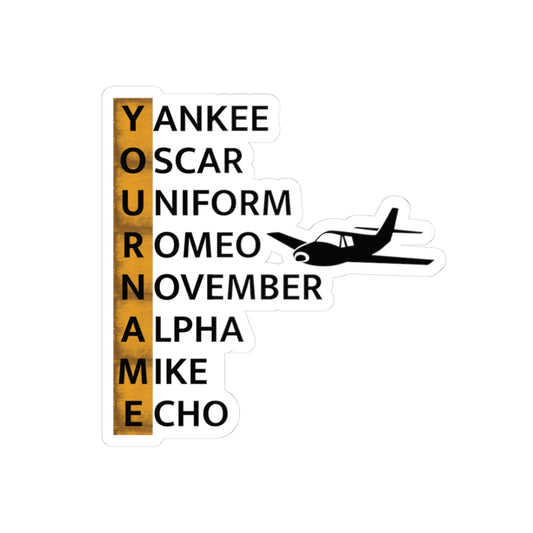 Your Name in NATO Phonetic Alphabet — Personalized Aviation Sticker