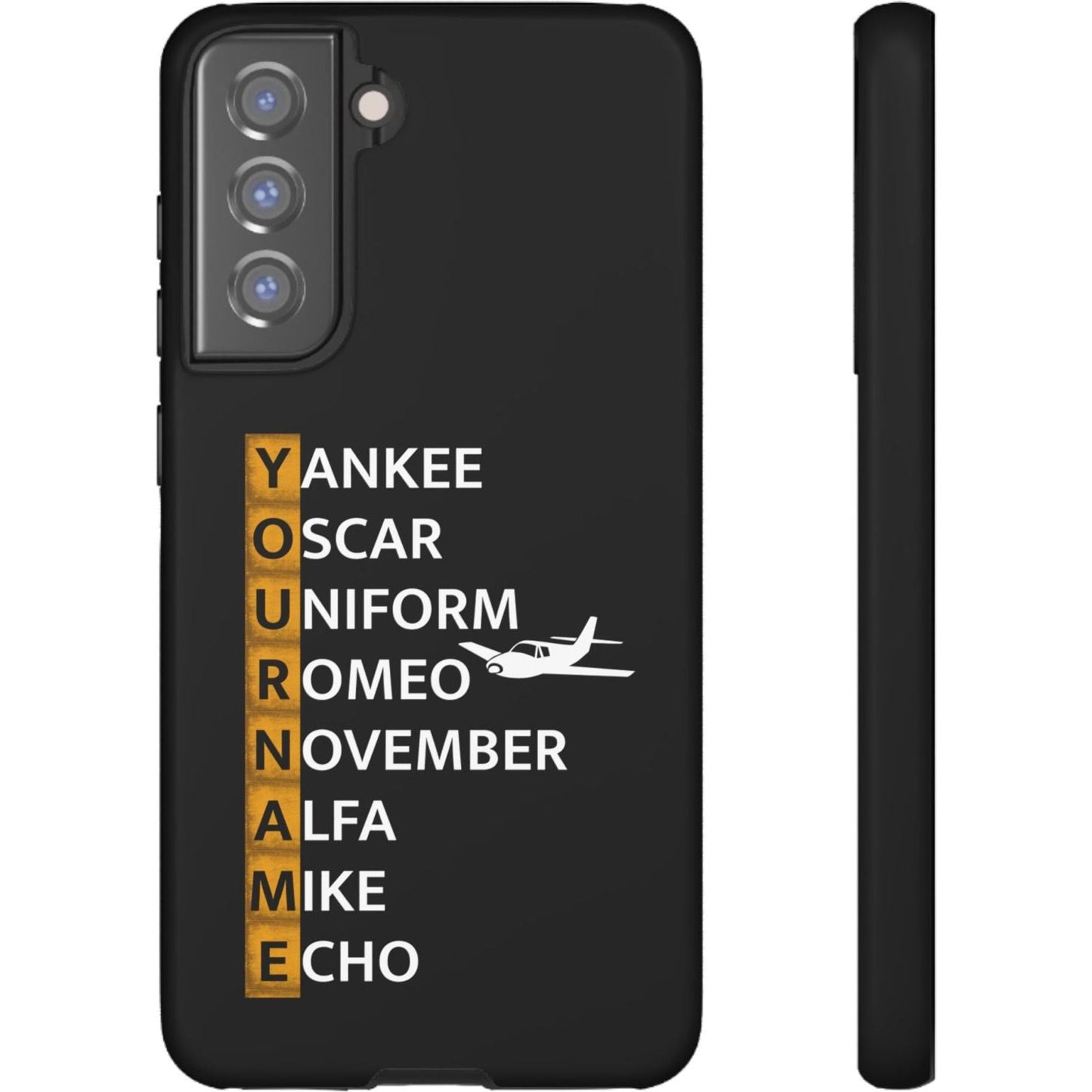 Your Name in NATO Phonetic Alphabet — Personalized Tough Phone Case for Aviators