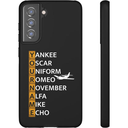 Your Name in NATO Phonetic Alphabet — Personalized Tough Phone Case for Aviators