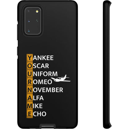 Your Name in NATO Phonetic Alphabet — Personalized Tough Phone Case for Aviators