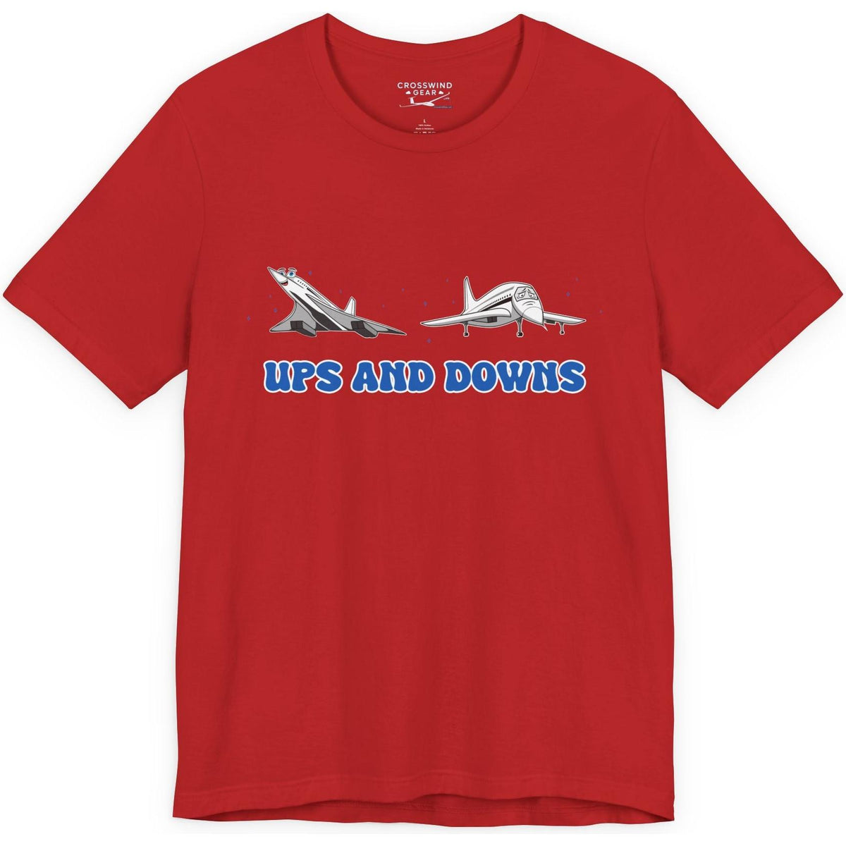Ups and Downs — Funny Supersonic Jet Cartoon Aviation T-Shirt
