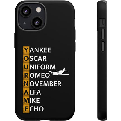 Your Name in NATO Phonetic Alphabet — Personalized Tough Phone Case for Aviators