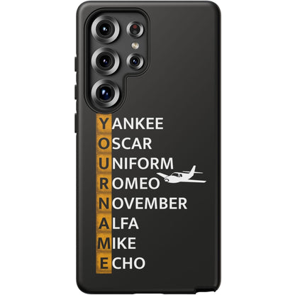 Your Name in NATO Phonetic Alphabet — Personalized Tough Phone Case for Aviators