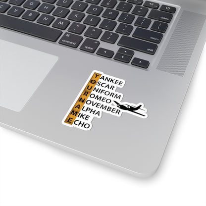 Your Name in NATO Phonetic Alphabet — Personalized Aviation Sticker