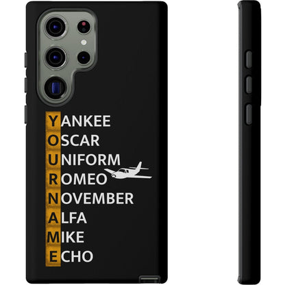 Your Name in NATO Phonetic Alphabet — Personalized Tough Phone Case for Aviators