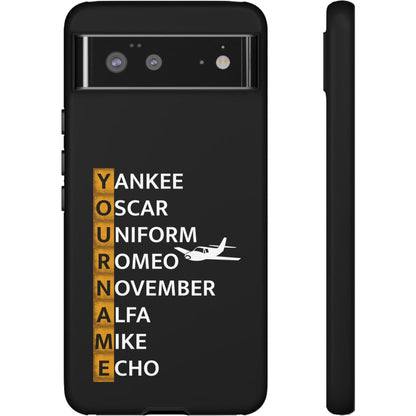 Your Name in NATO Phonetic Alphabet — Personalized Tough Phone Case for Aviators