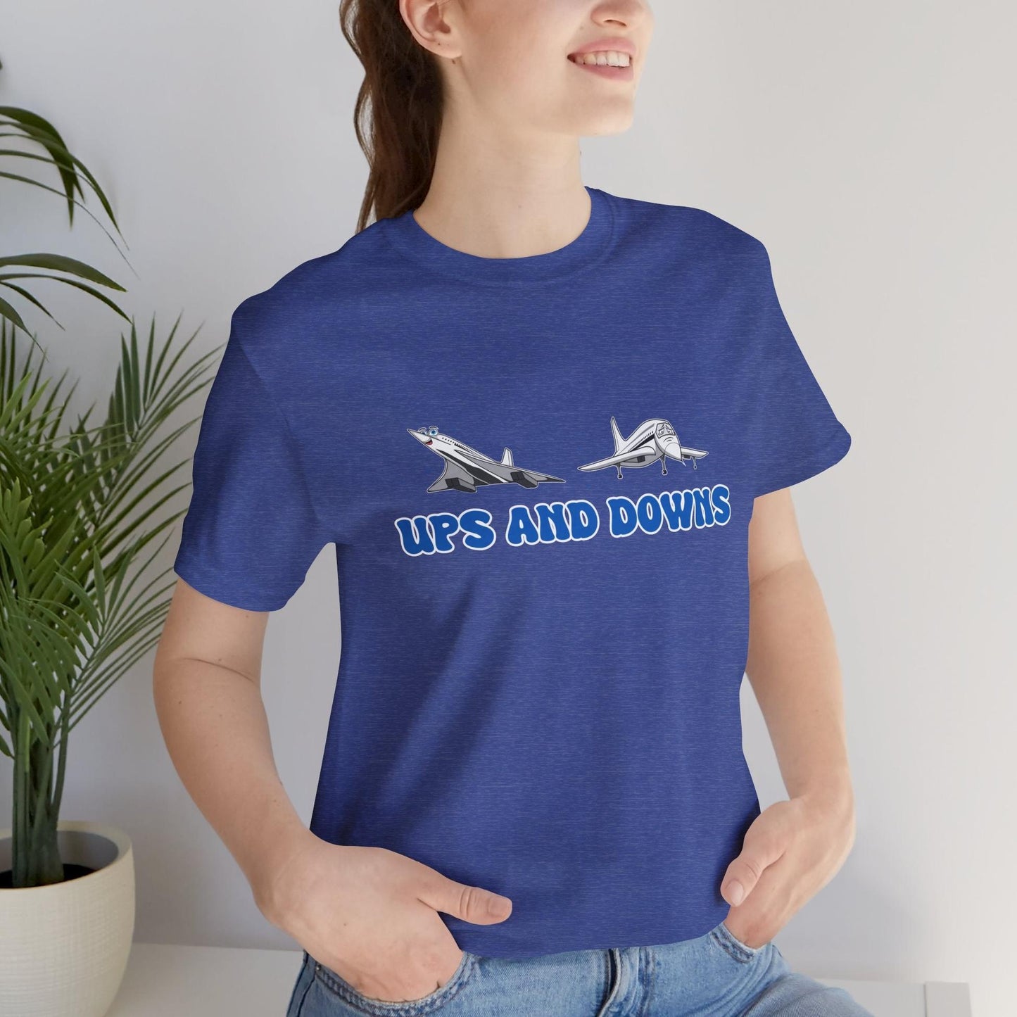 Ups and Downs — Funny Supersonic Jet Cartoon Aviation T-Shirt