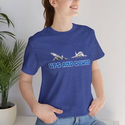 Ups and Downs — Funny Supersonic Jet Cartoon Aviation T-Shirt