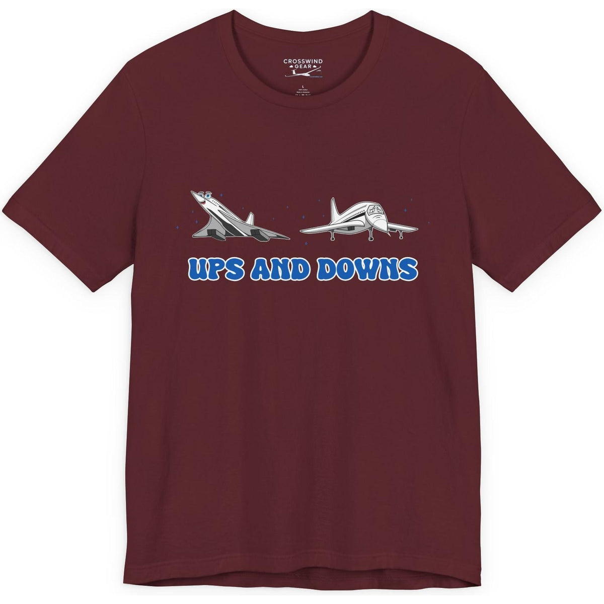Ups and Downs — Funny Supersonic Jet Cartoon Aviation T-Shirt