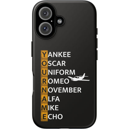Your Name in NATO Phonetic Alphabet — Personalized Tough Phone Case for Aviators