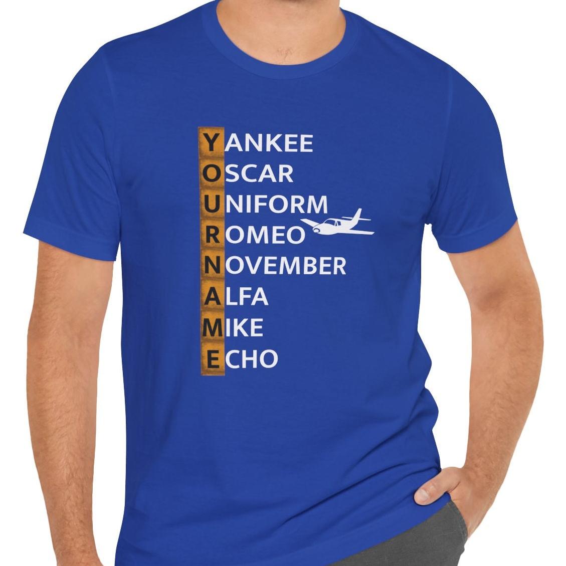 Your Name in NATO Phonetic Alphabet — Personalized Aviation T-Shirt