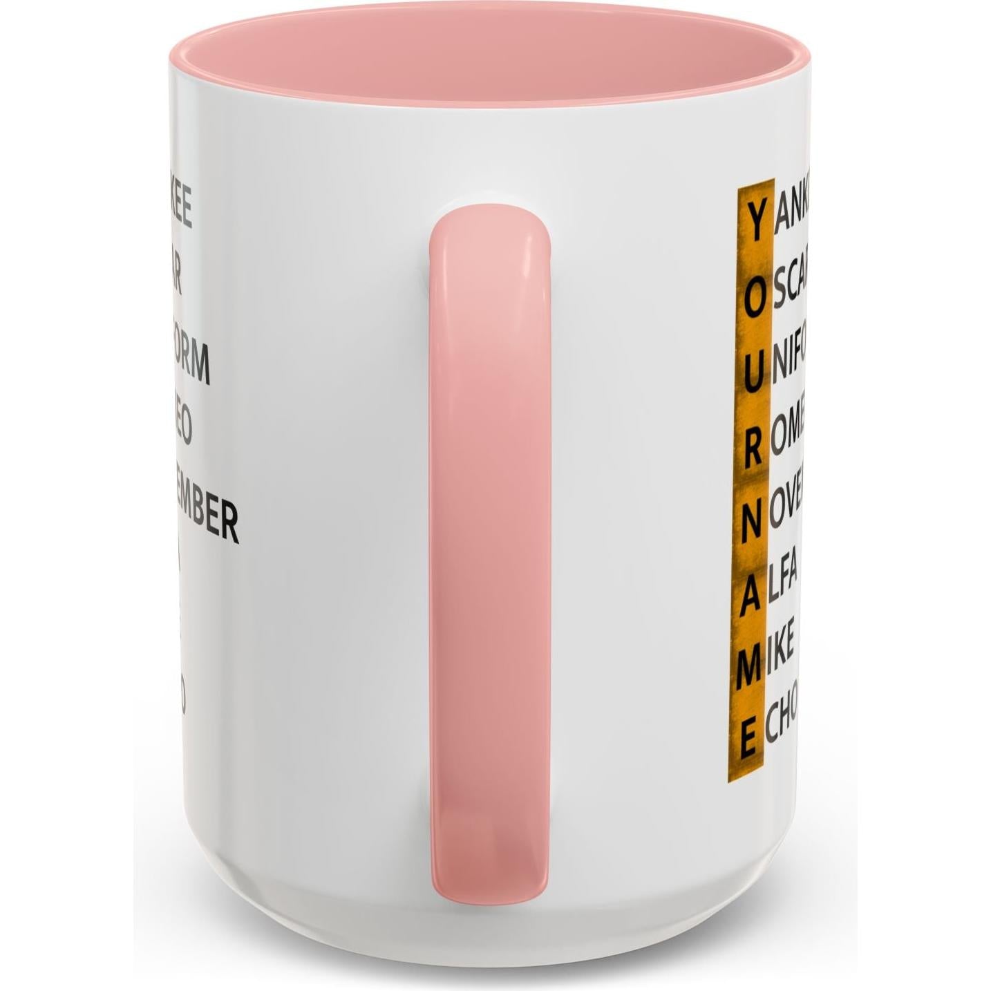 Your Name in NATO Phonetic Alphabet — Personalized Aviation Mug w/color options