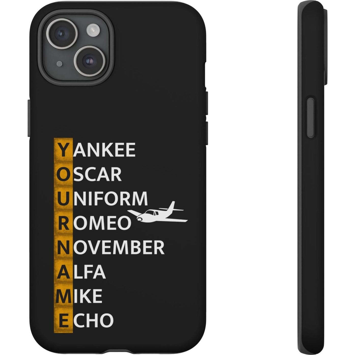 Your Name in NATO Phonetic Alphabet — Personalized Tough Phone Case for Aviators