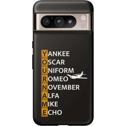 Your Name in NATO Phonetic Alphabet — Personalized Tough Phone Case for Aviators