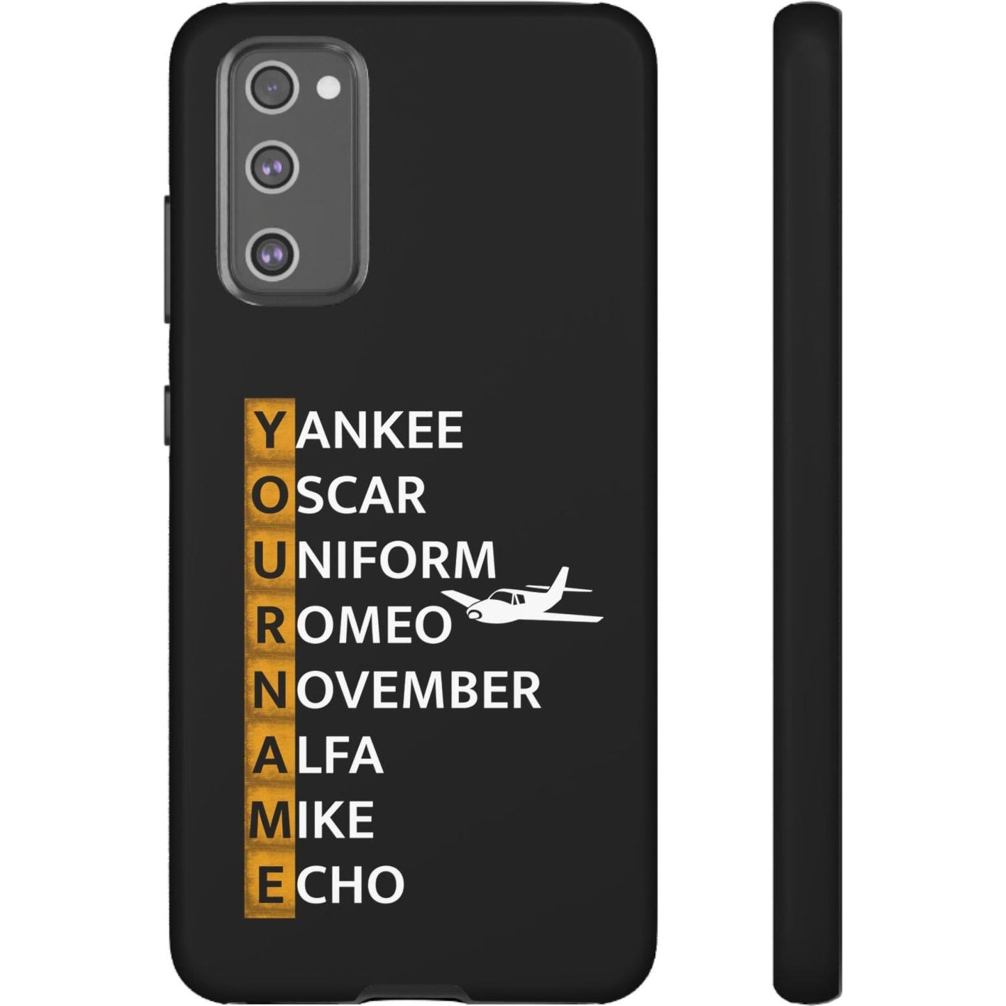 Your Name in NATO Phonetic Alphabet — Personalized Tough Phone Case for Aviators