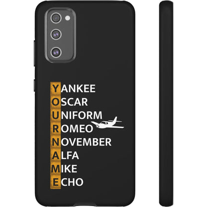 Your Name in NATO Phonetic Alphabet — Personalized Tough Phone Case for Aviators
