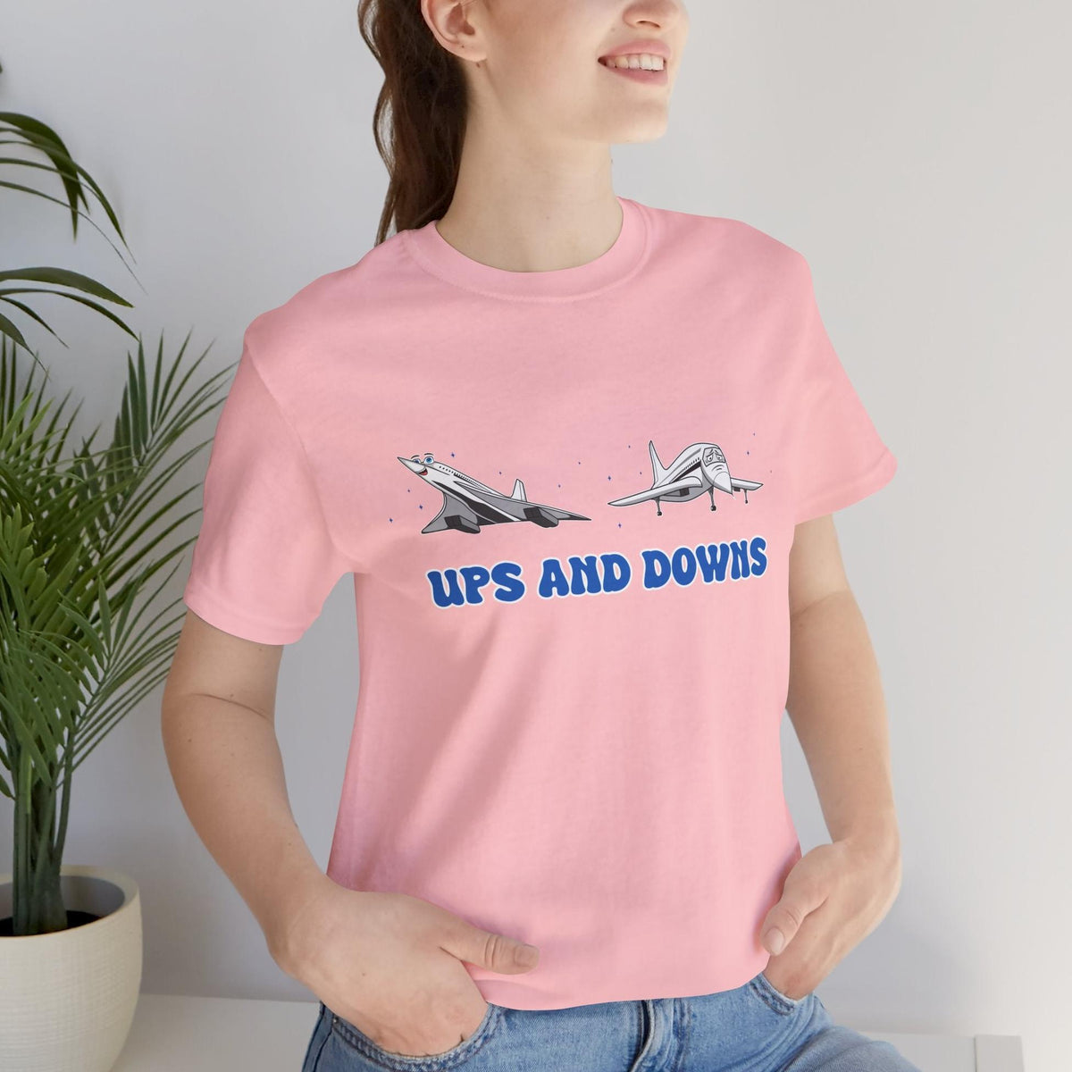 Ups and Downs — Funny Supersonic Jet Cartoon Aviation T-Shirt
