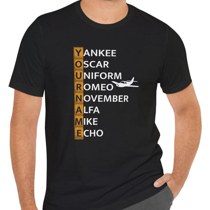 Your Name in NATO Phonetic Alphabet — Personalized Aviation T-Shirt