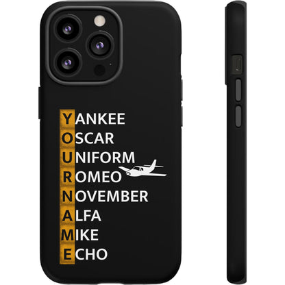 Your Name in NATO Phonetic Alphabet — Personalized Tough Phone Case for Aviators