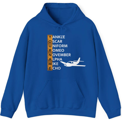 Your Name in NATO Phonetic Alphabet Personalized Aviation Hoodie