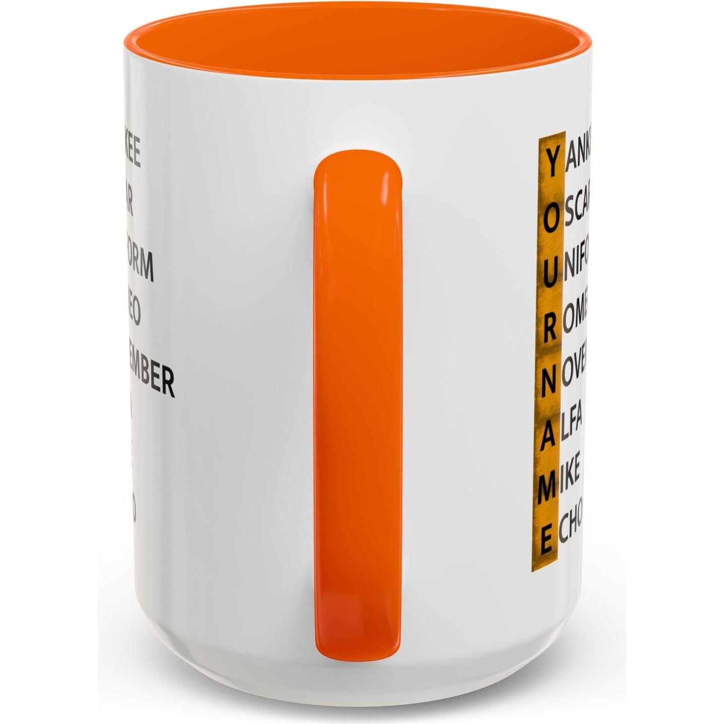 Your Name in NATO Phonetic Alphabet — Personalized Aviation Mug w/color options