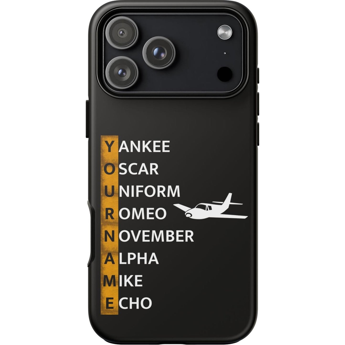 Your Name in NATO Phonetic Alphabet Personalized Tough Phone Case for Aviators