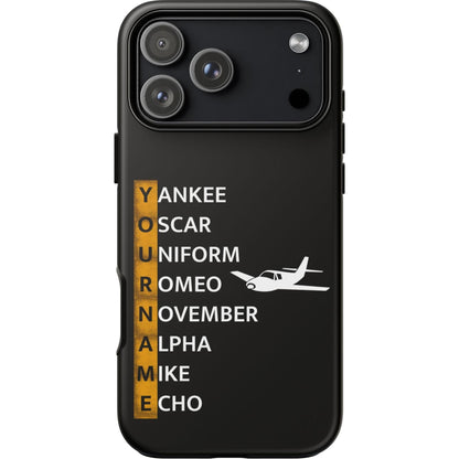 Your Name in NATO Phonetic Alphabet Personalized Tough Phone Case for Aviators