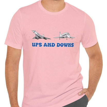 Ups and Downs — Funny Supersonic Jet Cartoon Aviation T-Shirt