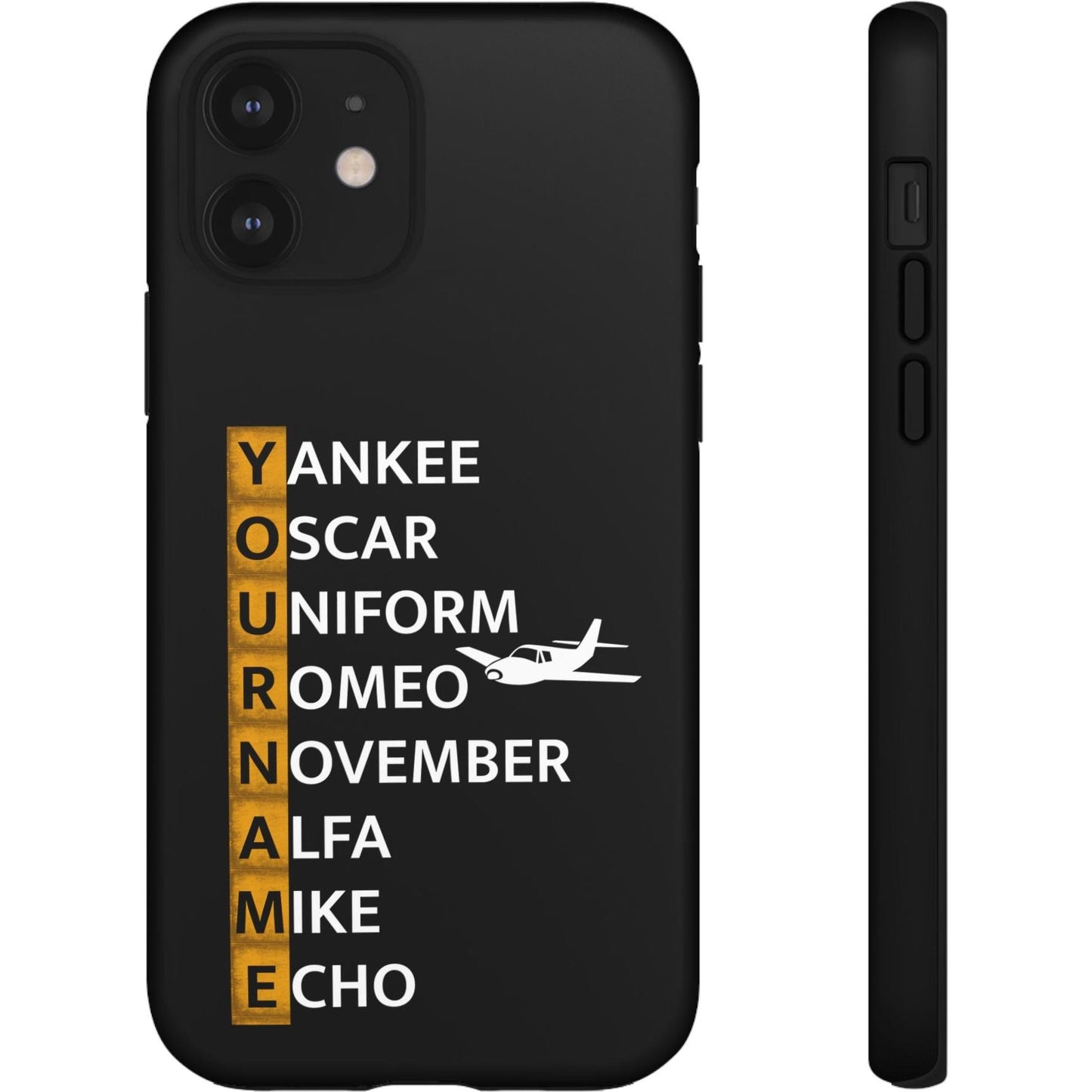 Your Name in NATO Phonetic Alphabet — Personalized Tough Phone Case for Aviators