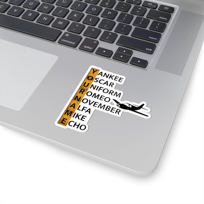Your Name in NATO Phonetic Alphabet — Personalized Aviation Sticker