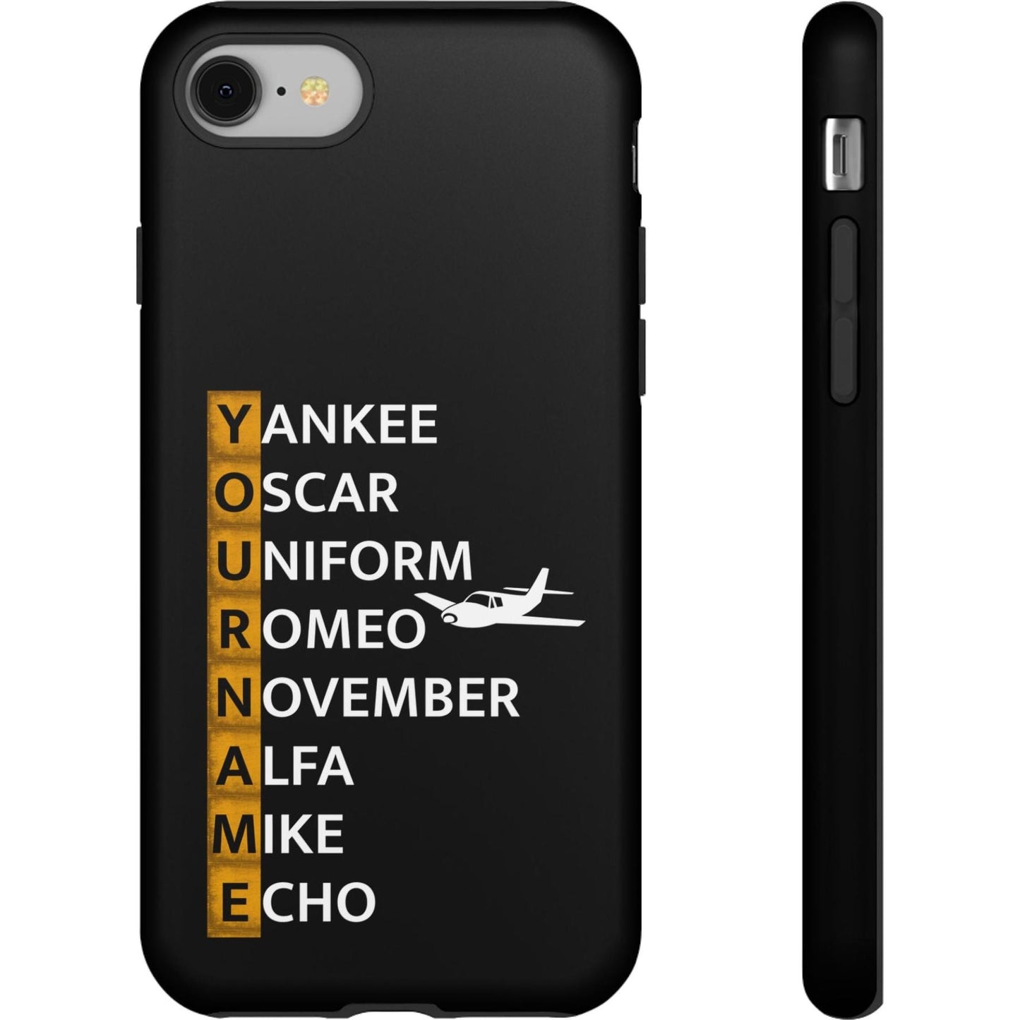 Your Name in NATO Phonetic Alphabet — Personalized Tough Phone Case for Aviators