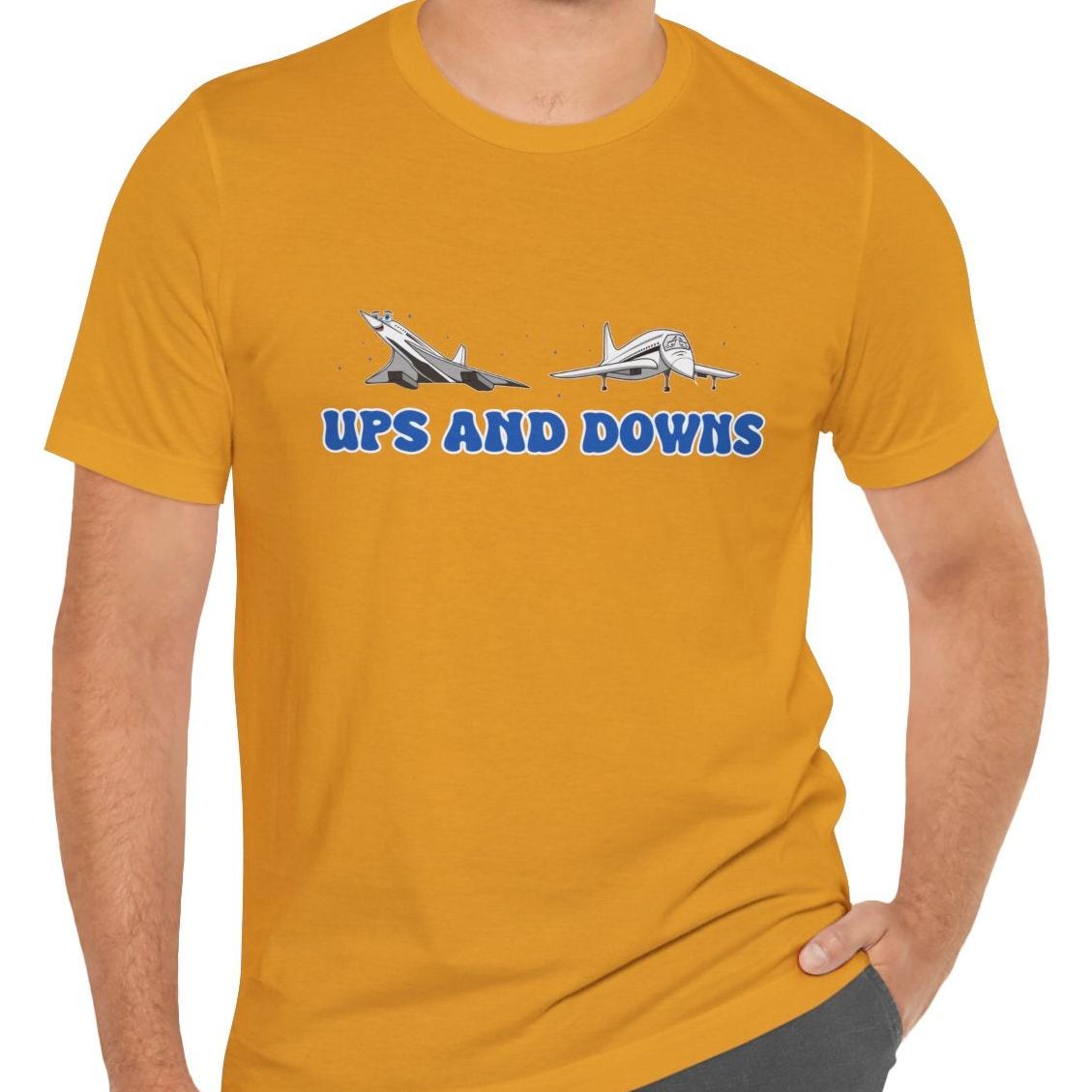 Ups and Downs — Funny Supersonic Jet Cartoon Aviation T-Shirt